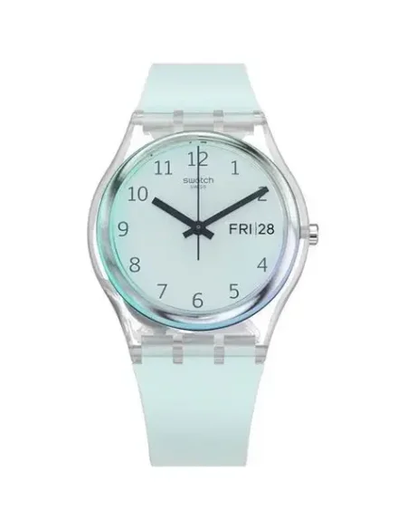 Swatch Blue Away Blue Rubber  Blue Dial For Women