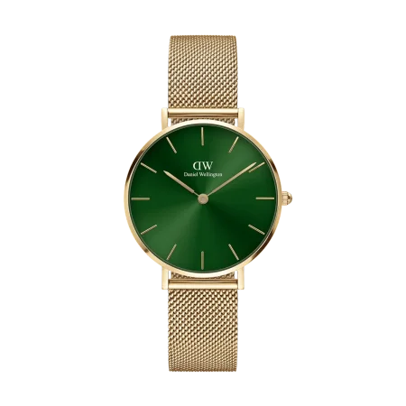 Petit Émeraude, in gold-tone metal and green enamel